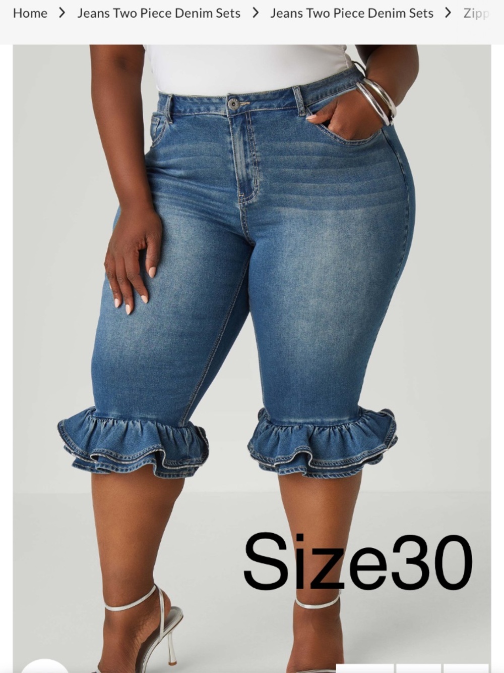 Ruffle Capri jeans